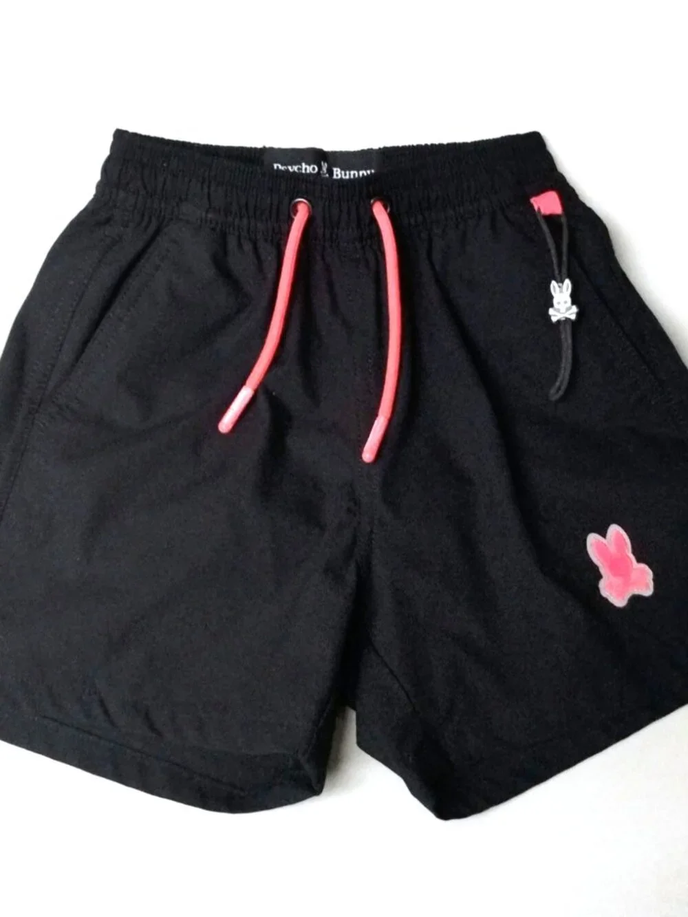 Psycho Bunny  Swim Trunks Toddler 2T Black /Pink Lined Shorts